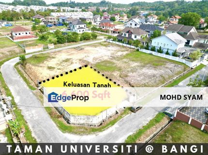 TANAH LOT BANGLO  ( 6,600 Sft ) TMN UNIVERSITI BANGI 2024, Selangor, Bangi