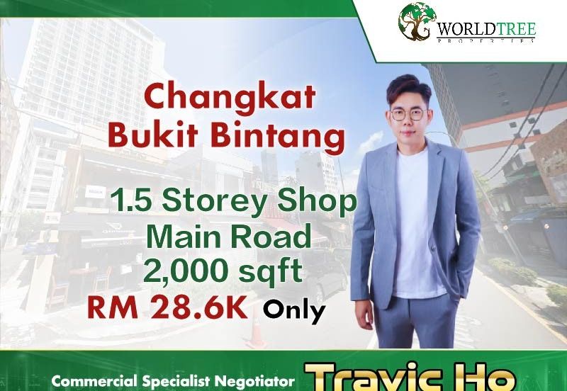 1.5 Storey Shop for Rent Changkat Bukit Bintang Jalan Alor , KL City 