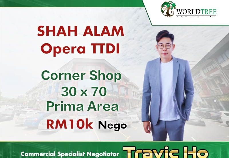 Corner Shop for rent Shah Alam , TTDI Jaya , Jalan Opera , Selangor