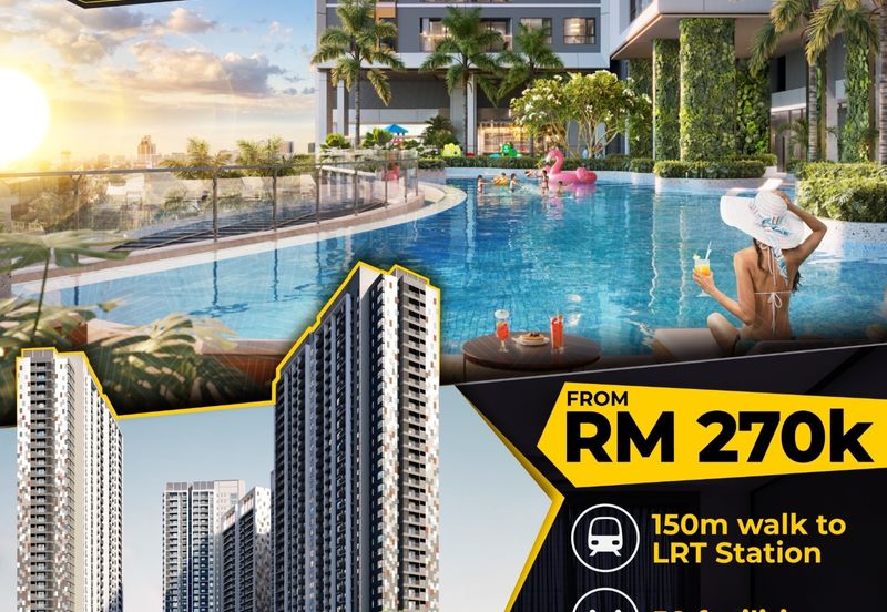 Puchong IOI mall (270K) walking distance to LRT Puchong Jaya
