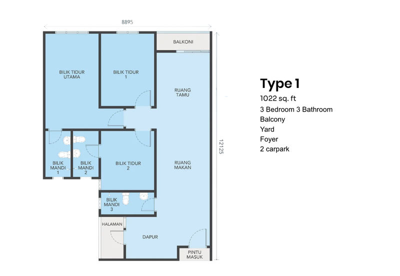 Idaman Perdana Puncak Alam | Rumah Selangor | 1022sf | 3rooms | 2 parking
