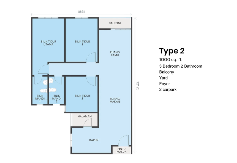 Idaman Perdana Puncak Alam | Rumah Selangor | 1022sf | 3rooms | 2 parking