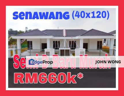 [ TERBESAR 40X120 Single Storey Semi-D Pencen/Retired Home ] Rumah Berkembar Setingkat Senawang, Paroi, Ampangan,  Seremban 2, S2, Seremban, Negeri Sembilan, Senawang