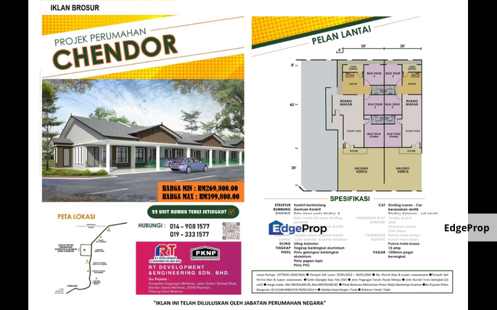 Projek Perumahan Chendor - Terrace House for Sale - Pahang