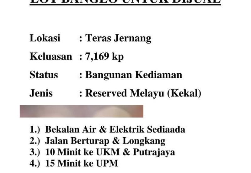 LOT BANGLO UNTUK DIJUAL MURAH!