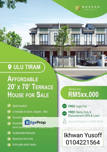 (Rumah Baru Modern) Taman Bukit Tiram, Ulu Tiram, Johor, Ulu Tiram