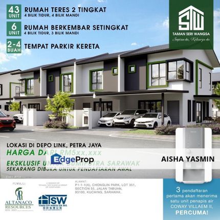 Taman Seri Wangsa Intermediate Unit Double Storey, Sarawak, Kuching