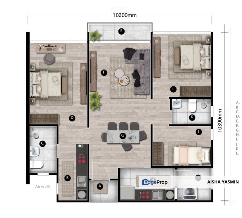 DUAL KEY Partially FURNISHED Apartment Stapok Batu Kawa, Sarawak, Kuching