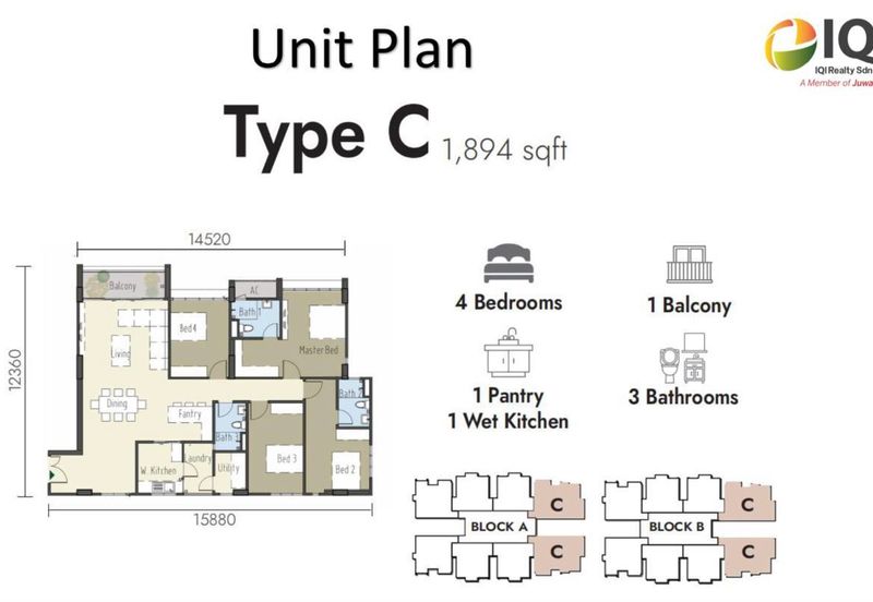 Spacious Condominium Stapok near FORDA and AEON Mall for Sale