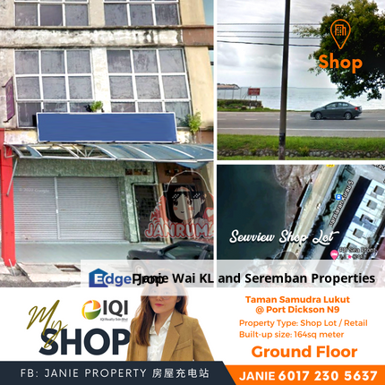 [Ground Floor] Sea View Retail Shop Lukut Taman Samudra Port Dickson, Negeri Sembilan, Port Dickson