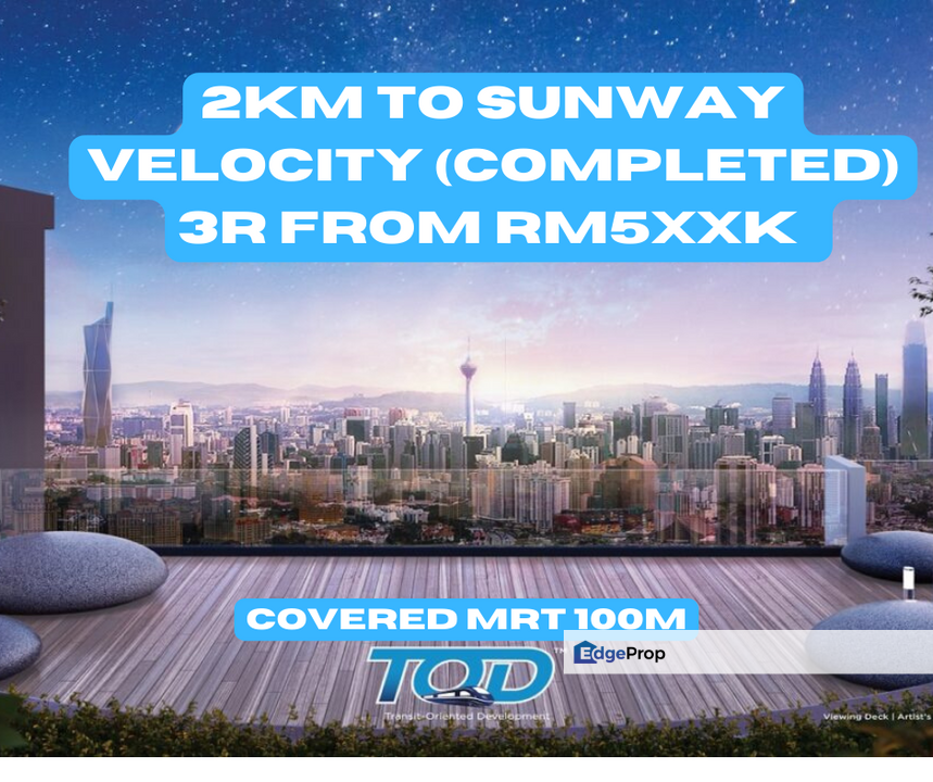 Cheras Freehold 100m MRT 3 rooms RM500k - Completing Soon 2025 ! , Kuala Lumpur, Cheras