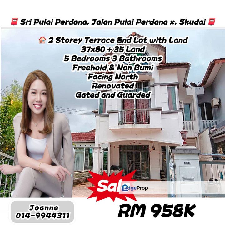 2 Storey Terrace End Lot with Land @ Jalan Pulai Perdana x, Taman Sri Pulai Perdana, Skudai, Johor, Taman Teratai, Taman Universiti, Johor, Skudai