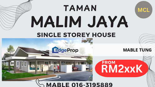 Malim Jaya Freehold Single Storey House nr Malim Bachang Kota Laksamana Melaka Sentral, Melaka, Melaka Tengah