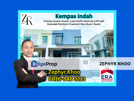 Taman Kempas Indah Cluster House For Sale, Johor, Johor Bahru