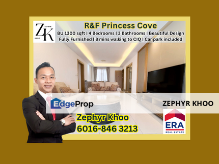 R&F Princess Cove Beautiful Design Fully Furnished Unit For Rent, Johor, Johor Bahru