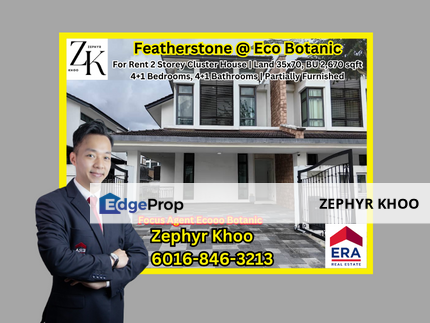 Featherstone @ Eco Botanic 2 Storey Cluster House For Rent Now, Johor, Nusajaya