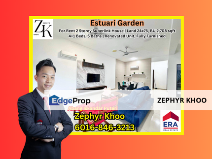 Estuari Gardens @ Laman Estuari / 2 Storey Superlink House For Rent, Johor, Nusajaya