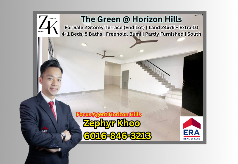 The Green @ Horizon Hills 2 Storey Terrace House (End Lot) For Salee