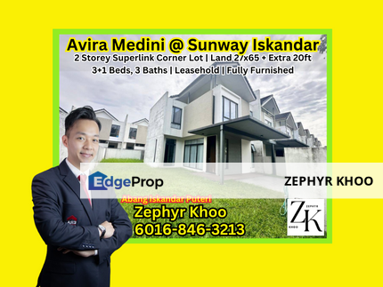  Avira Medini @ Sunway Iskandar 2 Storey Superlink House For Rent , Johor, Nusajaya