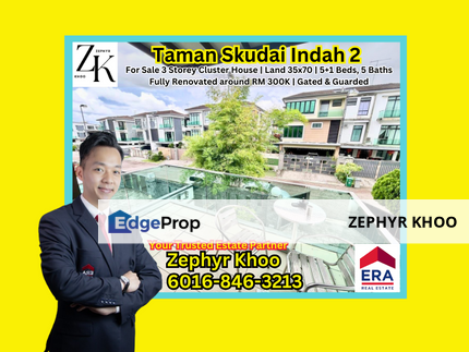 Jalan Keindahan @ Taman Skudai Indah 2 - Beside Mutiara Rini - 3 Storey Cluster House For Sale Now, Johor, Skudai