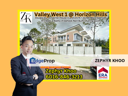 Valley West 1 @ Horizon Hills Double Storey Corner House For Sale Now, Johor, Horizon Hills
