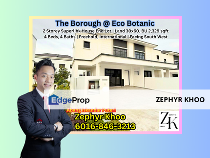 The Borough @ Eco Botanic - Double Storey Superlink House End Lot For Sale Now, Johor, Nusajaya