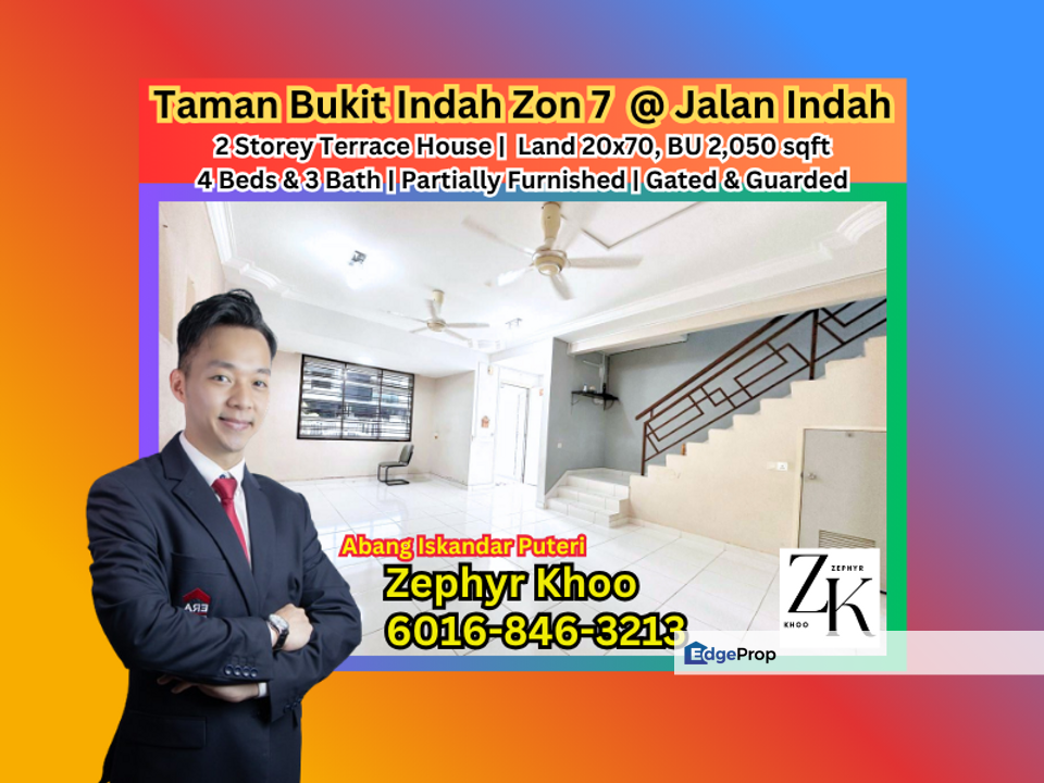 Taman Bukit Indah @ Zon 7, Jalan Indah @ Iskandar Puteri 2 Storey Terrace House for Rent !!!, Johor, Bukit Indah