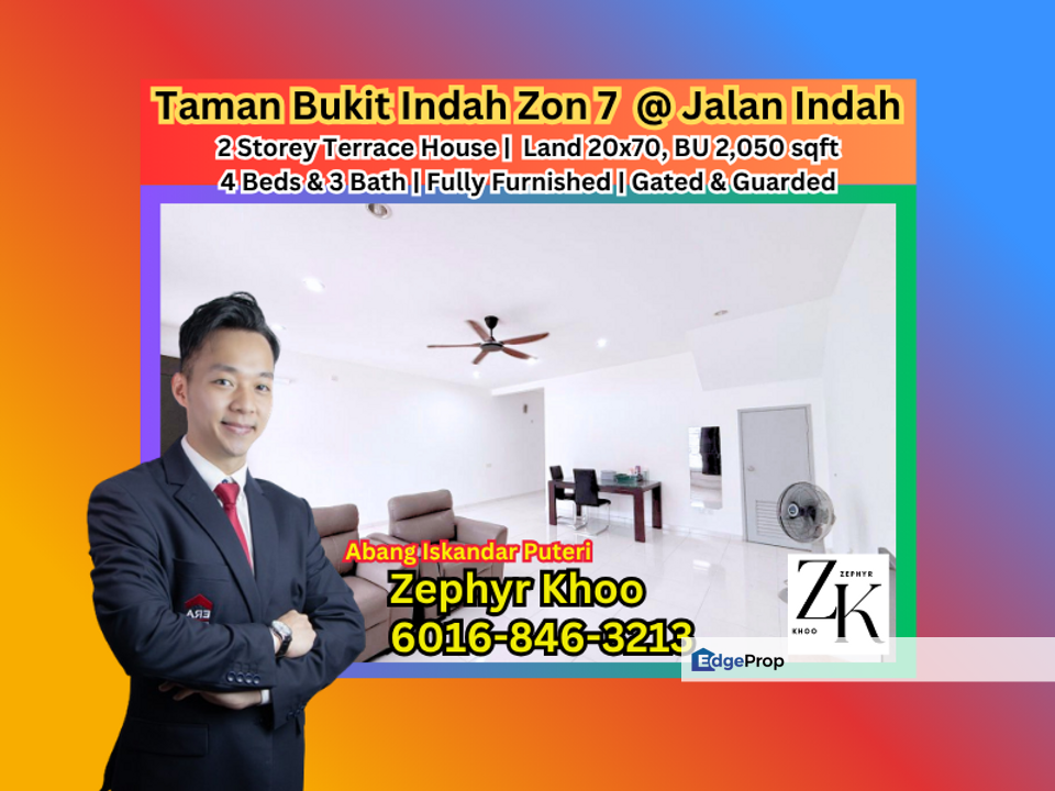 Taman Bukit Indah @ Zon 7, Jalan Indah @ Iskandar Puteri 2 Storey Terrace House for Rent !!!, Johor, Bukit Indah