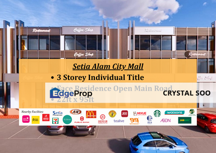 Setia Alam 3 STOREY INDIVIDUAL SHOPLOT, Freehold Facing Main Road & Residence, Selangor, Klang