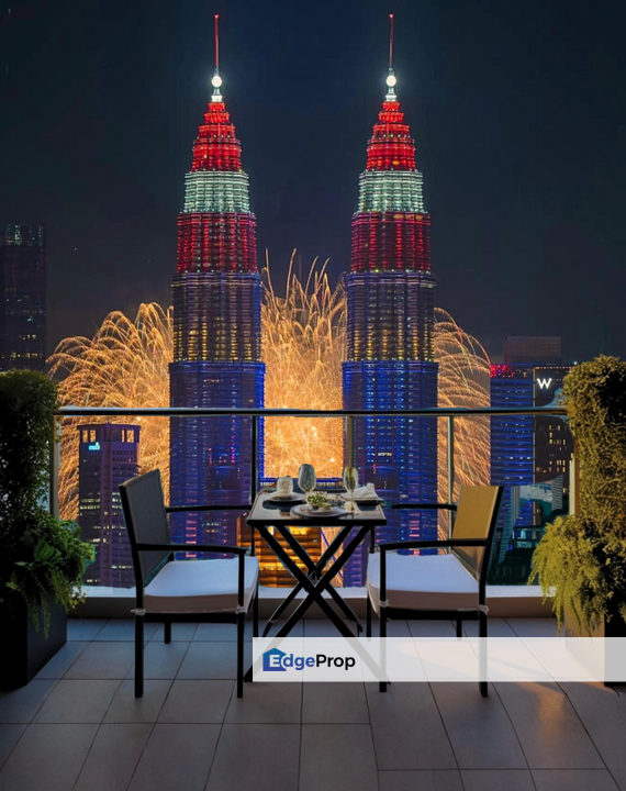 Balcony with 100% Fully Unblocked KLCC View - Super Limited Dawn KLCC Luxury Dual Key Unit, Kuala Lumpur, KLCC