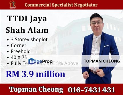 LAST UNIT: TTDI JAYA, SHAH ALAM, ROI 5% above, Selangor, Shah Alam