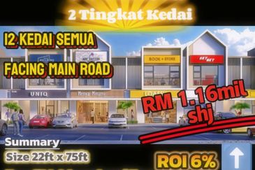 Sepang, Kota Warisan, Salak Tinggi, Dengkil Freehold 2 Tingkat Kedai Untuk Jual @ RM 1.1mil only, 6% ROI at least, Facing Highway, Tinggal last 3 unit