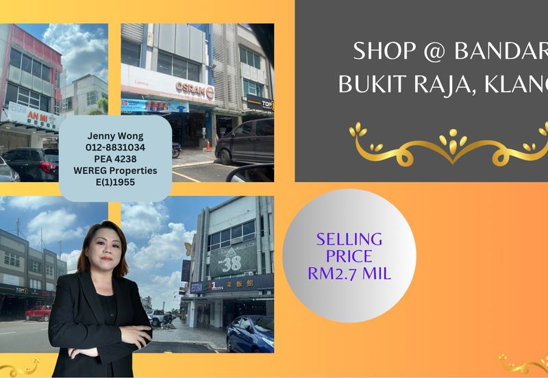 Bandar Bukit Raja Klang 2-sty Shop For Sale