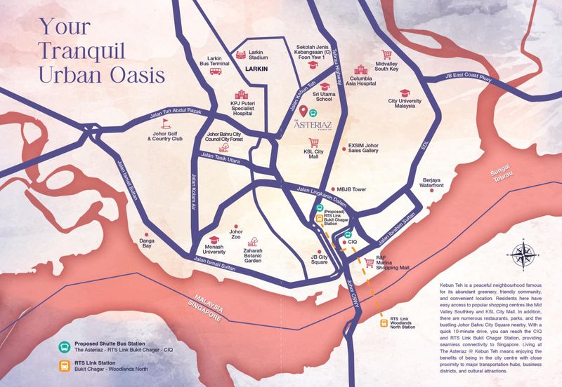 Kebun Tea New launch condominium in Johor Bahru for sales. Luxury living, Close to CIQ and Close to future RTS.   