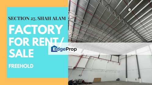 Prime Section 27 Semi Detached Warehouses For Rent Clean Neat, Selangor, Shah Alam