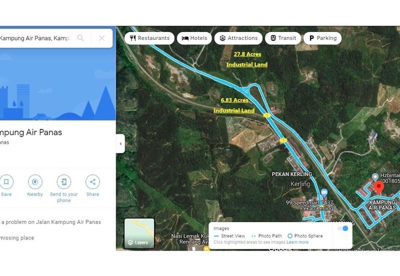 Kerling - Selangor - Daerah Hulu Selangor - 6.83 acres and 27.8 acres Freehold title industrial land for sale