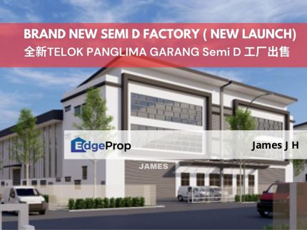 New Semi D Factory with 1 storey office, Taman Perindustrian Coastview, Telok Panglima Garang, Selangor, Klang