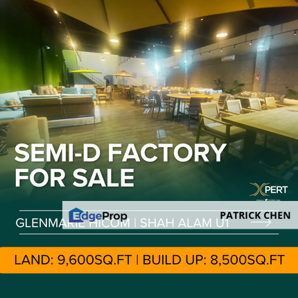 FREEHOLD semi-D factory for sale at Temasya Industrial Park, Hicom Glenmarie Shah Alam U1, Selangor, Glenmarie