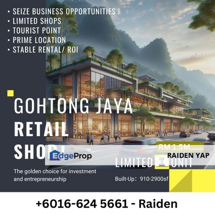 WOW!!!! Rare and & High demand shops, Gohtong Jaya Limited Shop For Sale, Genting Highlands, Genting Permai, Pahang, Genting Highlands