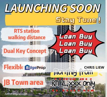 JB Town NEW Condo from RM600K++, Near RTS & CIQ, Low Down Payment, Dual Key Concept, Freehold, Johor, Johor Bahru