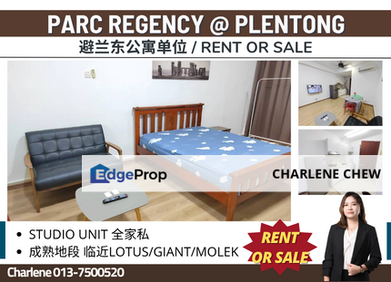 Parc Regency @ Plentong Studio Unit (Rent or Sale), Johor, Johor Bahru