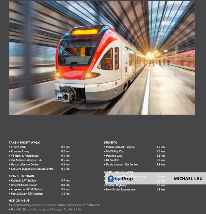 DUO Tower, Bangsar South, Access to train station, Kuala Lumpur, Bangsar South
